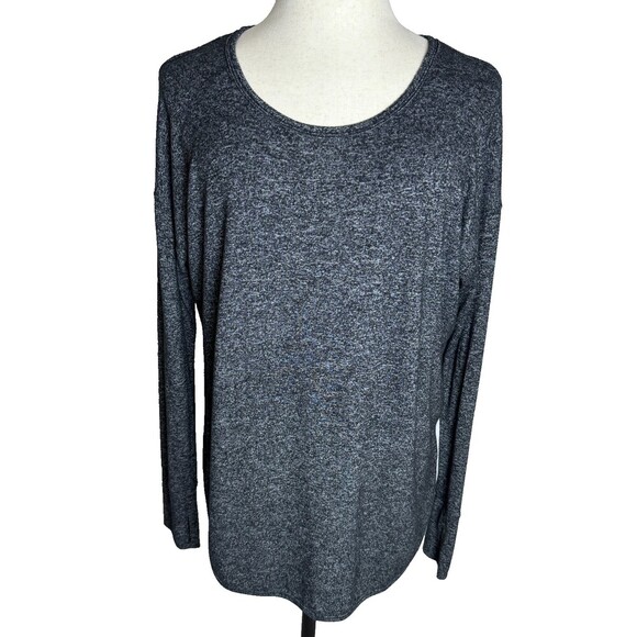 Athleta Tops - Athleta Luxe Pose Women's Thumb Hole Marled Heathered Tunic, Sz XL, Black & Gray